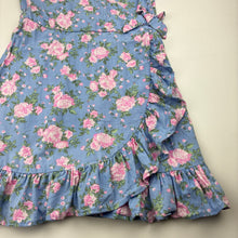 Load image into Gallery viewer, Girls Cotton On, floral viscose / linen dress, GUC, size 7, L: 62cm