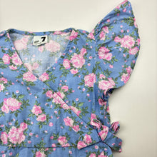 Load image into Gallery viewer, Girls Cotton On, floral viscose / linen dress, GUC, size 7, L: 62cm