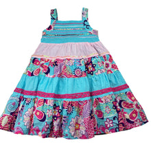 Load image into Gallery viewer, Girls STIX n STONES, lined floral cotton summer dress, light marks, FUC, size 2, L: 53cm