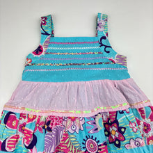Load image into Gallery viewer, Girls STIX n STONES, lined floral cotton summer dress, light marks, FUC, size 2, L: 53cm