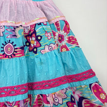 Load image into Gallery viewer, Girls STIX n STONES, lined floral cotton summer dress, light marks, FUC, size 2, L: 53cm