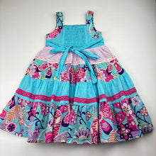 Load image into Gallery viewer, Girls STIX n STONES, lined floral cotton summer dress, light marks, FUC, size 2, L: 53cm