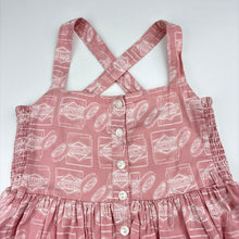 Load image into Gallery viewer, Girls Lacey Lane, Vegemite lined cotton summer dress, light marks, FUC, size 5, L: 57cm