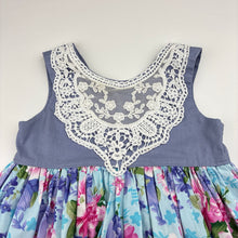 Load image into Gallery viewer, Girls Pretty Chic Princess, colourful floral cotton dress, FUC, size 1, L: 45cm