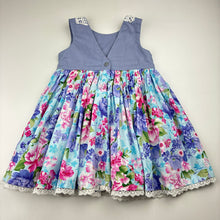 Load image into Gallery viewer, Girls Pretty Chic Princess, colourful floral cotton dress, FUC, size 1, L: 45cm