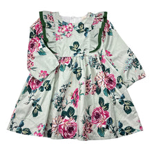 Load image into Gallery viewer, Girls lightweight, floral long sleeve dress, EUC, size 3, L: 49cm