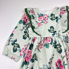 Load image into Gallery viewer, Girls lightweight, floral long sleeve dress, EUC, size 3, L: 49cm