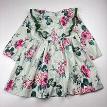 Load image into Gallery viewer, Girls lightweight, floral long sleeve dress, EUC, size 3, L: 49cm
