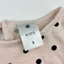 Load image into Gallery viewer, Girls Target, spotted cotton summer playsuit, pink marks, FUC, size 3,  