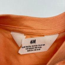 Load image into Gallery viewer, Girls H&amp;M, coral cotton tee / top, little sister, EUC, size 5-6,  
