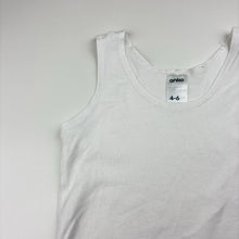 Load image into Gallery viewer, Unisex Anko, white cotton singlet top, GUC, size 4-6,  