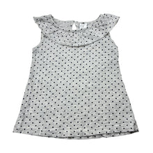 Load image into Gallery viewer, Girls H&amp;T, grey &amp; navy spot sleeveless top, GUC, size 5,  