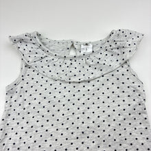 Load image into Gallery viewer, Girls H&amp;T, grey &amp; navy spot sleeveless top, GUC, size 5,  