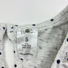 Load image into Gallery viewer, Girls H&amp;T, grey &amp; navy spot sleeveless top, GUC, size 5,  