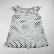 Load image into Gallery viewer, Girls H&amp;T, grey &amp; navy spot sleeveless top, GUC, size 5,  
