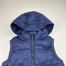 Load image into Gallery viewer, Boys Cotton On, navy hooded puffer vest / jacket, GUC, size 3-4,  