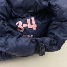 Load image into Gallery viewer, Boys Cotton On, navy hooded puffer vest / jacket, GUC, size 3-4,  