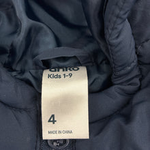 Load image into Gallery viewer, Unisex Anko, navy puffer jacket / coat, EUC, size 4,  