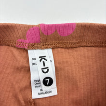 Load image into Gallery viewer, Girls KID, ribbed floral leggings, Inside leg: 50cm, EUC, size 7,  
