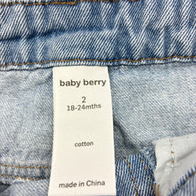 Load image into Gallery viewer, Unisex Baby Berry, blue denim overalls / shortalls, FUC, size 2,  