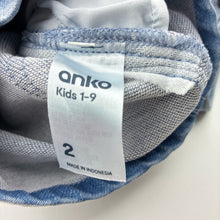 Load image into Gallery viewer, Unisex Anko, stretch knit denim overalls / shortalls, GUC, size 2,  