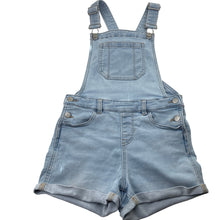 Load image into Gallery viewer, Girls Target, knit stretch denim overalls / shortalls, FUC, size 8,  