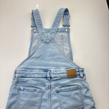 Load image into Gallery viewer, Girls Target, knit stretch denim overalls / shortalls, FUC, size 8,  