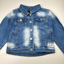 Load image into Gallery viewer, Girls Cotton On, blue stretch denim jacket, poppers, FUC, size 8,  