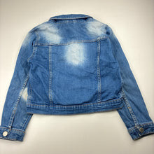 Load image into Gallery viewer, Girls Cotton On, blue stretch denim jacket, poppers, FUC, size 8,  