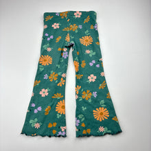 Load image into Gallery viewer, Girls Cotton On, floral flared leggings, elasticated, Inside leg: 33cm, FUC, size 3,  