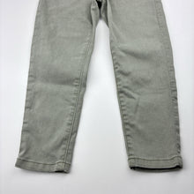 Load image into Gallery viewer, Boys M&amp;S, khaki soft feel stretch denim pants, elasticated, Inside leg; 41cm, GUC, size 4-5,  