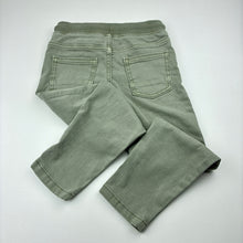 Load image into Gallery viewer, Boys M&amp;S, khaki soft feel stretch denim pants, elasticated, Inside leg; 41cm, GUC, size 4-5,  