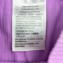 Load image into Gallery viewer, Girls Cotton On, purple ribbed leggings, FUC, size 3-4,  