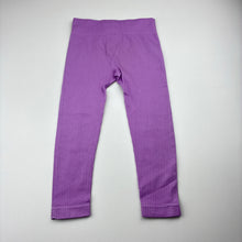Load image into Gallery viewer, Girls Cotton On, purple ribbed leggings, FUC, size 3-4,  