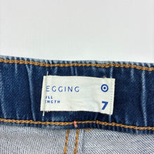 Load image into Gallery viewer, Girls Target, blue stretch denim leggings / jeggings, Inside leg: 53cm, EUC, size 7,  