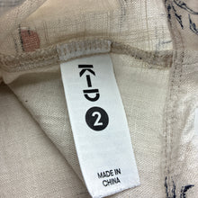 Load image into Gallery viewer, Boys KID, viscose / flax short sleeve shirt, light mark lower front, FUC, size 2,  