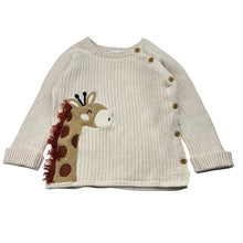Load image into Gallery viewer, Boys Sprout, knitted cotton sweater / jumper, giraffe, EUC, size 1,  