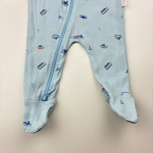 Load image into Gallery viewer, Boys purebaby, organic cotton zip coverall / romper, FUC, size 0000,  