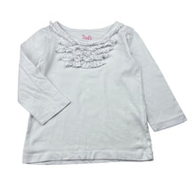 Load image into Gallery viewer, Girls H&amp;T, white cotton long sleeve tee / top, GUC, size 1,  
