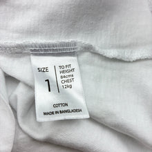 Load image into Gallery viewer, Girls H&amp;T, white cotton long sleeve tee / top, GUC, size 1,  