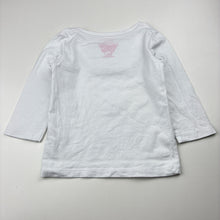 Load image into Gallery viewer, Girls H&amp;T, white cotton long sleeve tee / top, GUC, size 1,  
