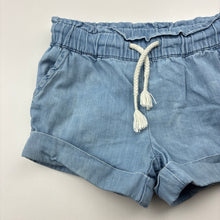 Load image into Gallery viewer, Girls Anko, chambray cotton shorts, elasticated, FUC, size 1,  