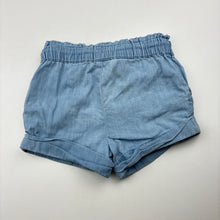 Load image into Gallery viewer, Girls Anko, chambray cotton shorts, elasticated, FUC, size 1,  