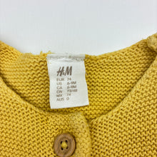 Load image into Gallery viewer, Girls H&amp;M, knitted cotton cardigan, marks on cuffs, FUC, size 0,  