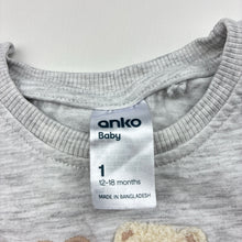 Load image into Gallery viewer, Boys Anko, grey marle long sleeve tee / top, GUC, size 1,  