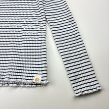 Load image into Gallery viewer, Girls Cotton On, navy stripe ribbed long sleeve top, GUC, size 5,  