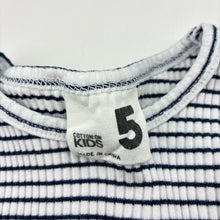 Load image into Gallery viewer, Girls Cotton On, navy stripe ribbed long sleeve top, GUC, size 5,  