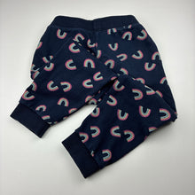 Load image into Gallery viewer, Girls Milkshake, fleece lined track pants, elasticated, rainbows, Inside leg: 43cm, GUC, size 6,  