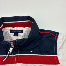 Load image into Gallery viewer, Boys Tommy Hilfiger, lightweight zip up jacket, foldaway hood, light mark left sleeve, FUC, size 3,  