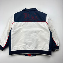 Load image into Gallery viewer, Boys Tommy Hilfiger, lightweight zip up jacket, foldaway hood, light mark left sleeve, FUC, size 3,  